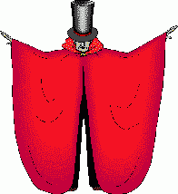 magician in a red cape
